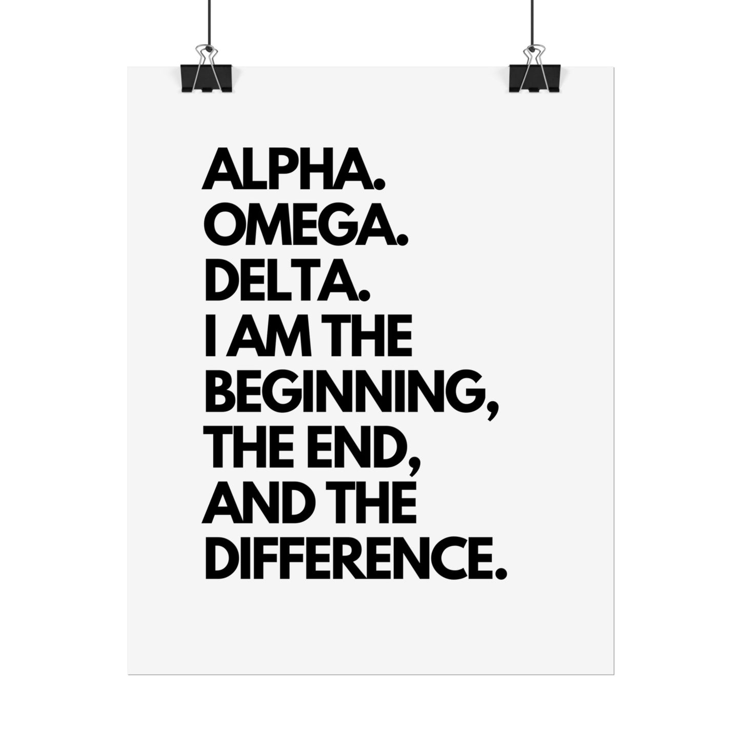 Rolled Poster — "Alpha. Omega. Delta." Typographic Faith Wall Art