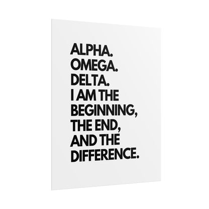 Rolled Poster — "Alpha. Omega. Delta." Typographic Faith Wall Art