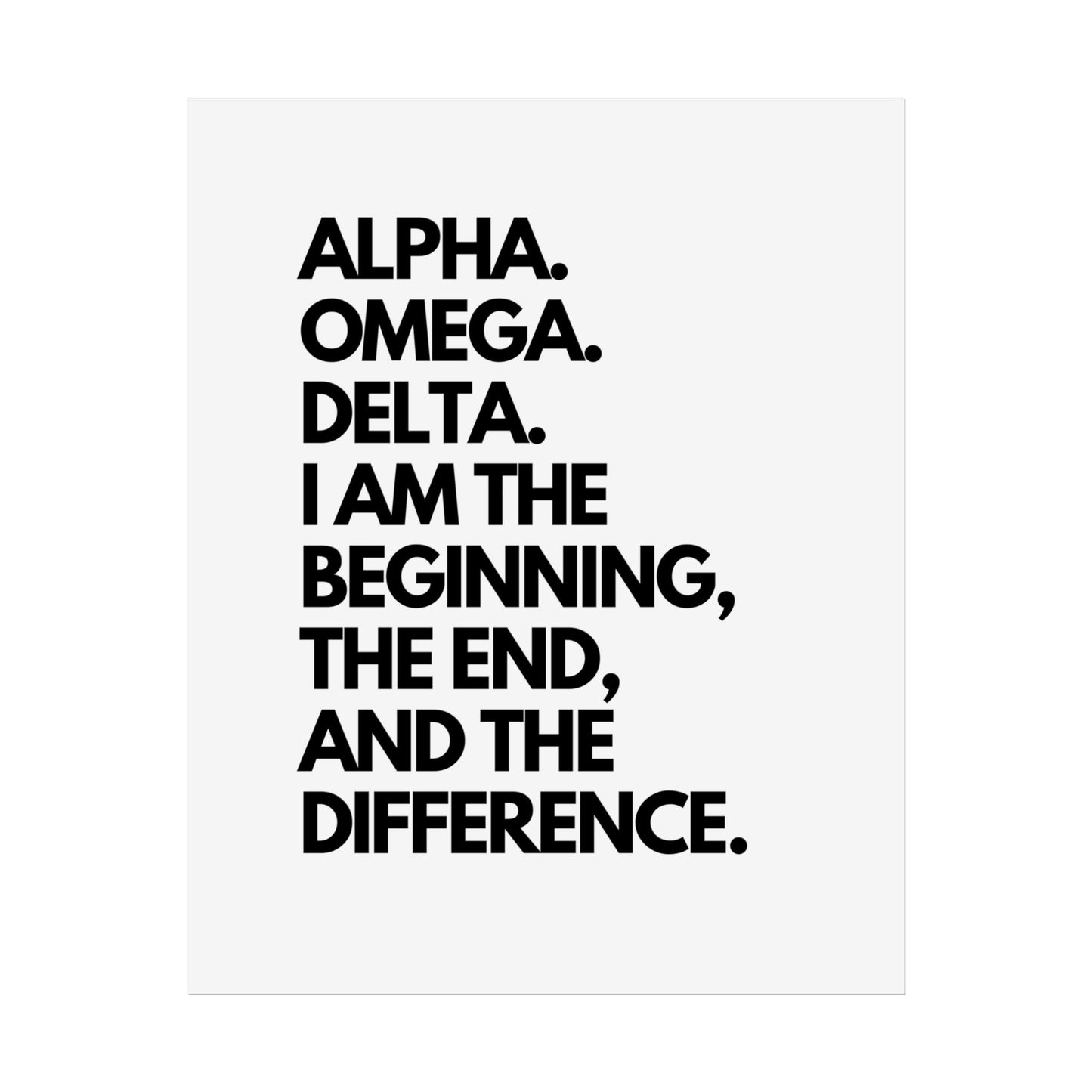 Rolled Poster — "Alpha. Omega. Delta." Typographic Faith Wall Art