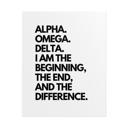 Rolled Poster — "Alpha. Omega. Delta." Typographic Faith Wall Art