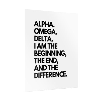 Rolled Poster — "Alpha. Omega. Delta." Typographic Faith Wall Art